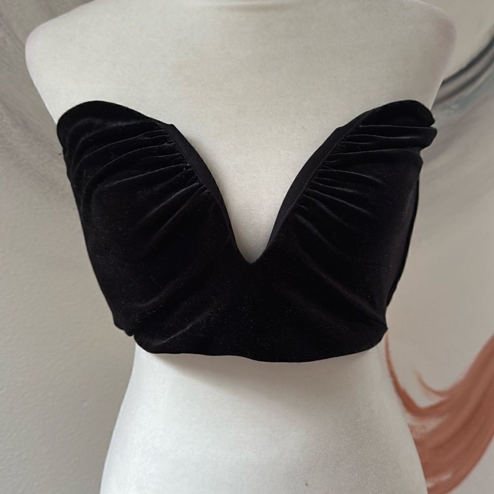 Noisy May Black Velvet Bandeau.  Size Medium.